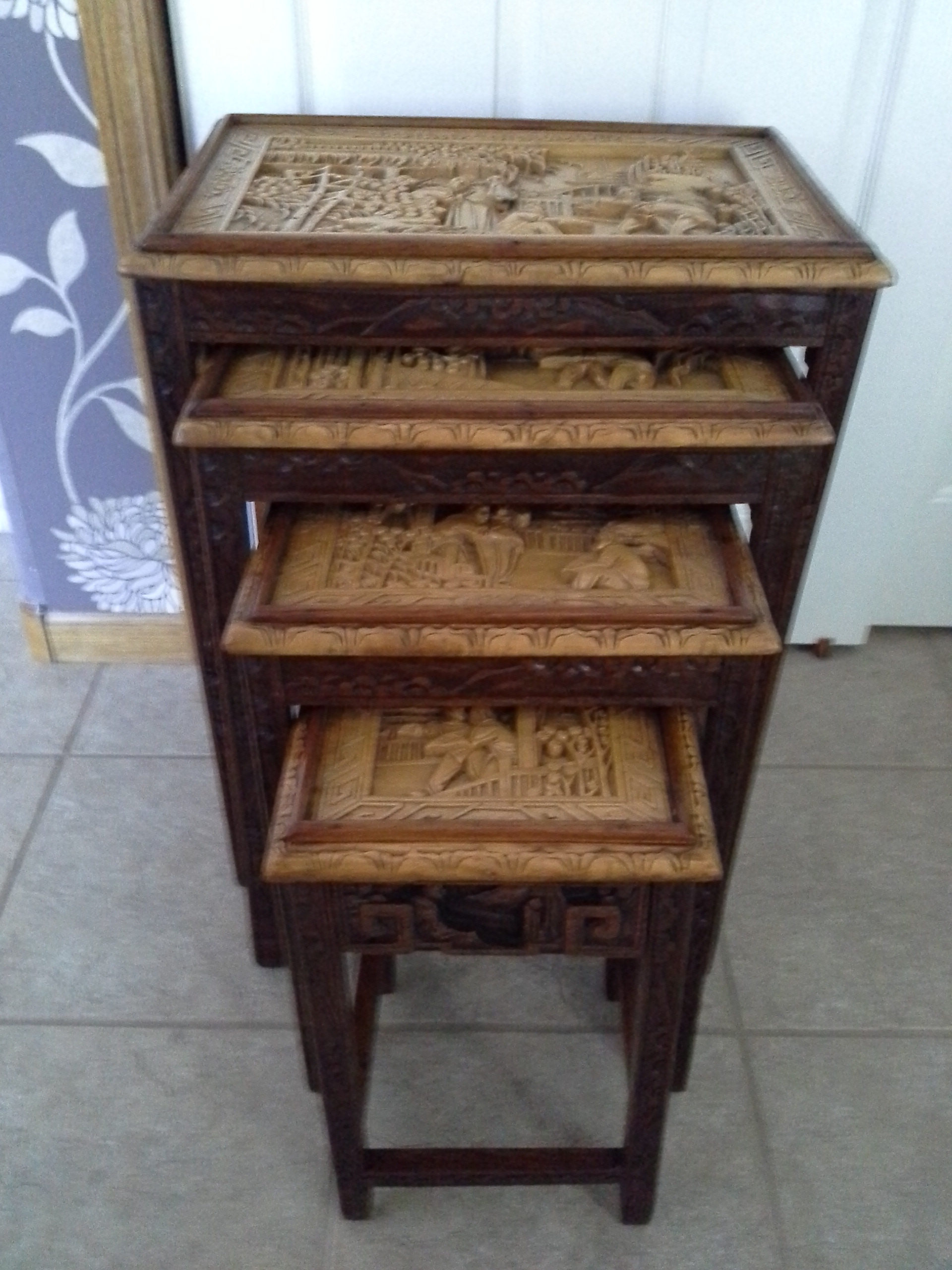 Carved Chinese Nesting Tables InstAppraisal